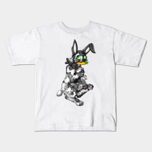 Bobtail BunnyCat: Salt & Pepper (Black) Kids T-Shirt